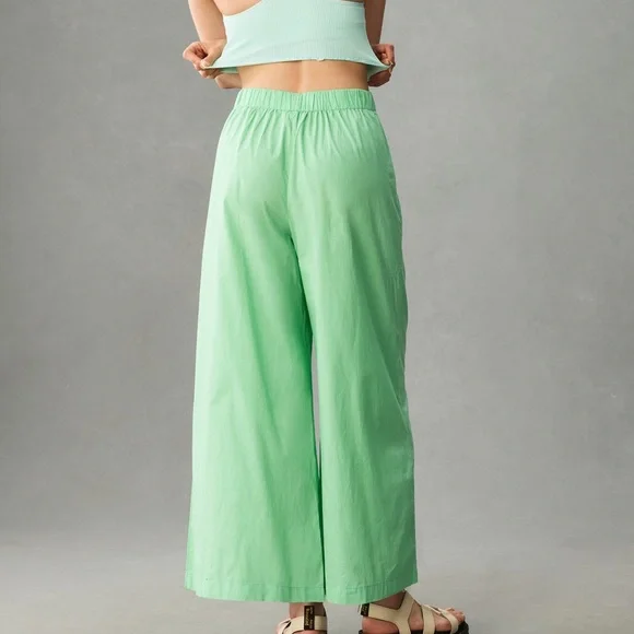 Anthropologie Mint Green Wide-Leg Pants - Picture 3 of 6
